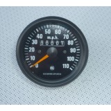 MECHANICKÝ RYCHLOMĚR PAL - (ČERNÝ RÁMEČEK) - STUPNICE 100MPH (V MÍLÍCH) - (VÝROBA ČR)